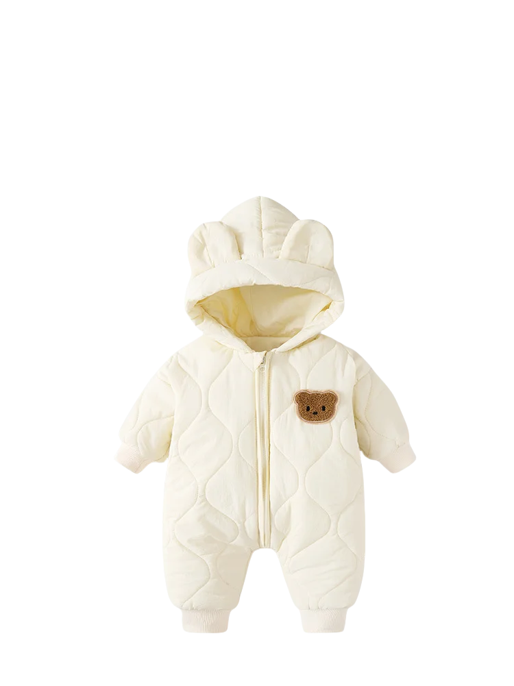 Winter Warm Cartoon Hooded Newborn Baby Rompers Fleece Padded Infant Boys Girls Outdoor Jumpsuits for 0-2 Years Baby Clothing