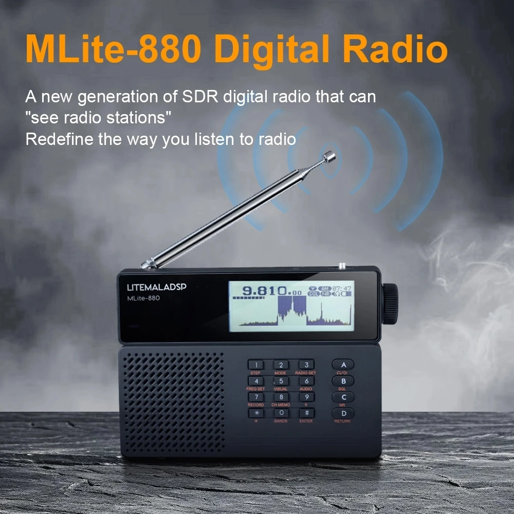 

Upgraded MLite-880 Malahit SDR Malahiteam Genuine Licensed Receiver Radio Full-band Receiver 5000mAh BatteryAM FM LW MW SW RDS