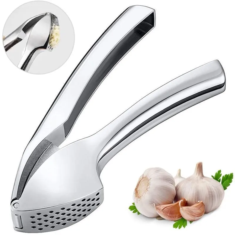 Garlic Press Crusher Mincer Kitchen Stainless Steel Garlic Smasher Squeezer Manual Press Tool Cocina Accessoires De Cuisine