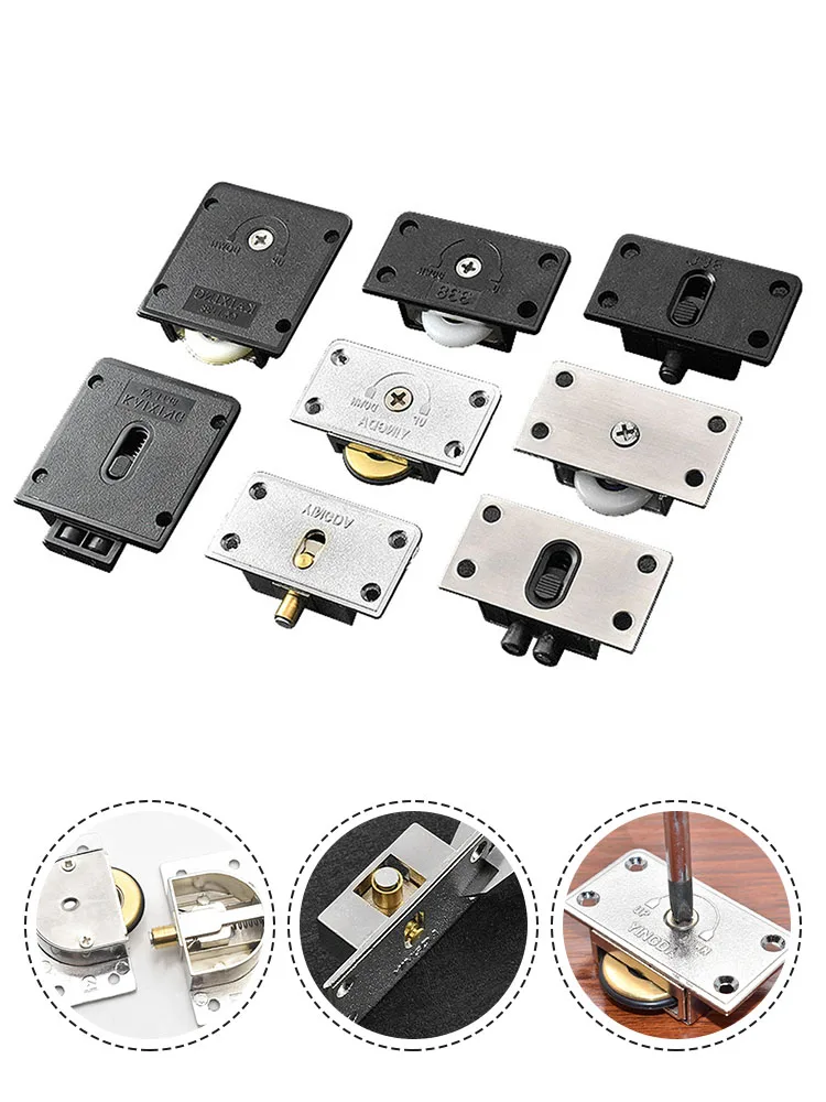 Wardrobe Sliding Door Pulley Wheel with Built-in Bearings and Adjustable Upper Pulley for Smooth Movement on Rails