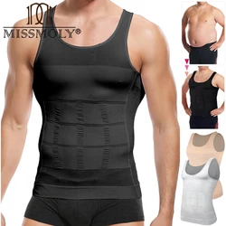 Mens Slimming Body Shaper Vest Shirt Abs Abdomen Slim Gym Workout Corset Tummy Control Compression Tank Top Sleeveless Shapewear