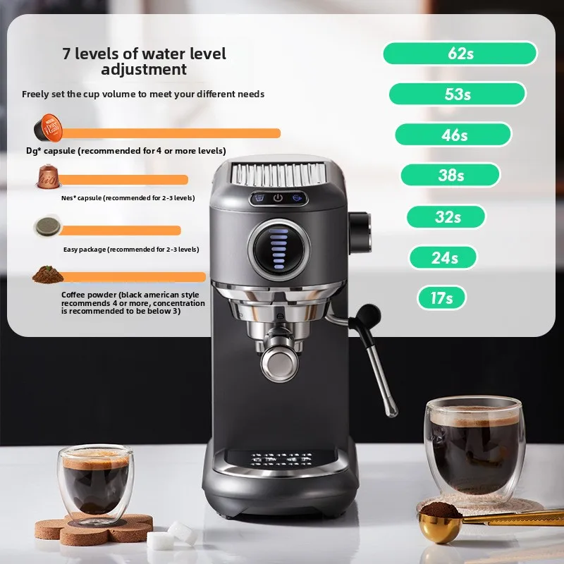 Кофемашина CAFELFFE, итальянская полуавтоматическая кофемашина для офиса и дома, концентрированный паровой кофейник высокого давления со взбитой молочной пеной