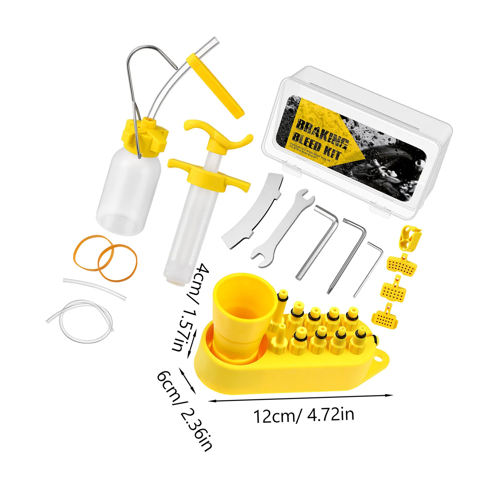 Professional Bike Brake Bleed Kit Hydraulic Disc Brake Oil Filling Tool for Mountain Bikes Includes Bottle Funnel Wrenches