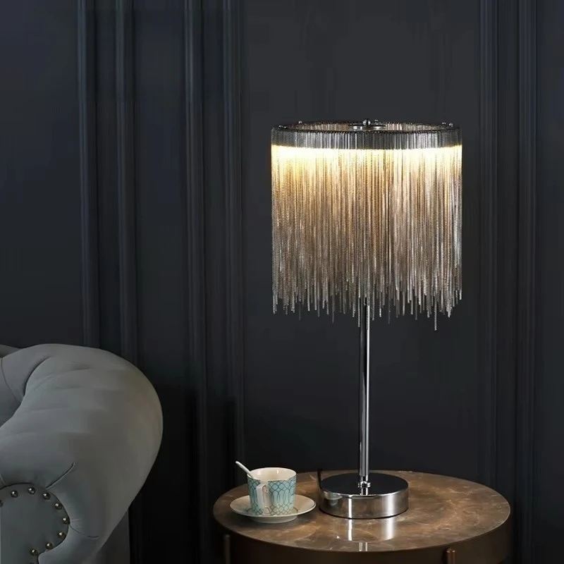 New Tassel Floor Lamp Living Room Bedside Light Luxury Bedroom Vertical Table Lamp Nordic Postmodern