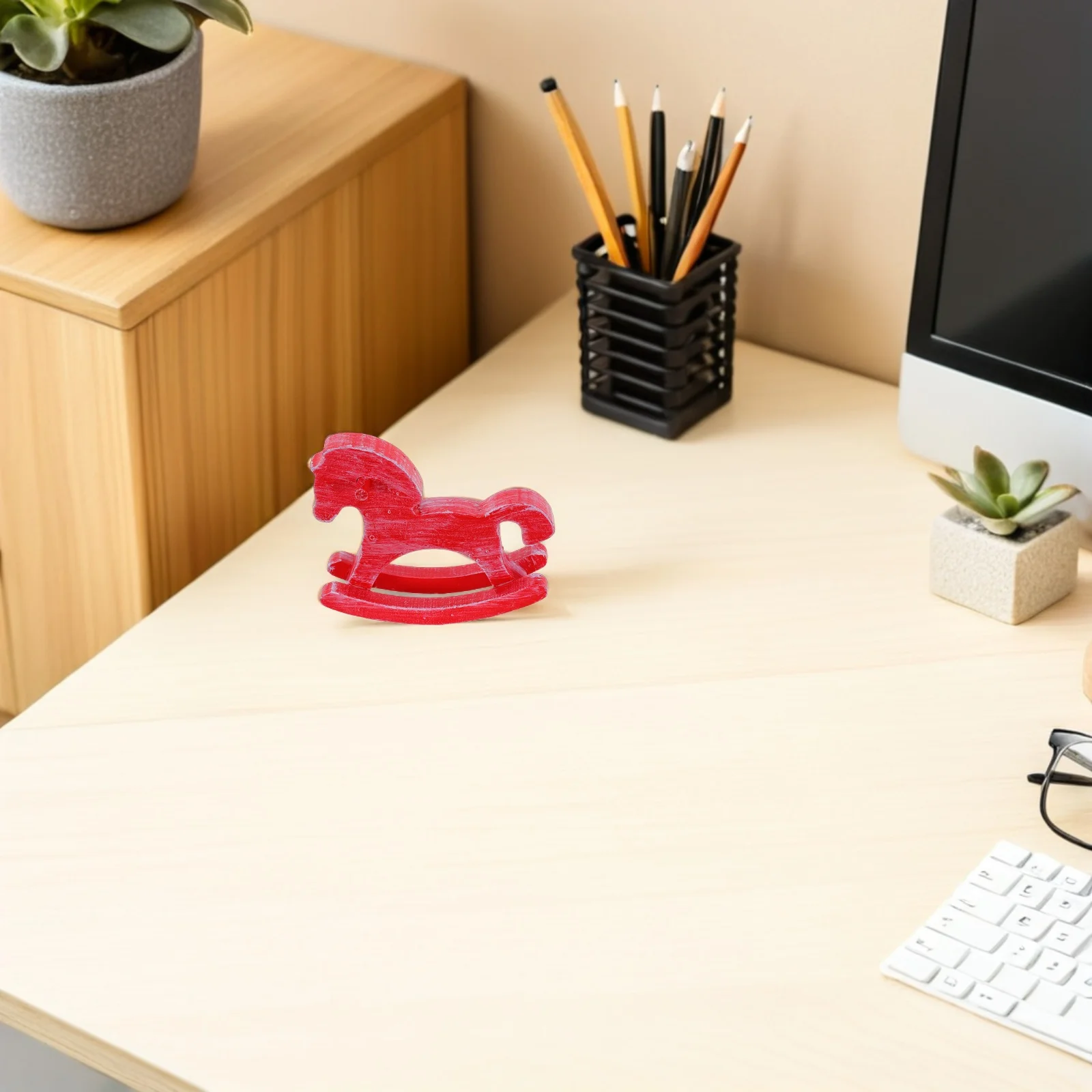 هزاز الحصان الخشبي الحيوان النحت خمر رسمت باليد مكتب مذاكرة الديكور الحنين عيد الميلاد زخرفة رف الكتب ريفي