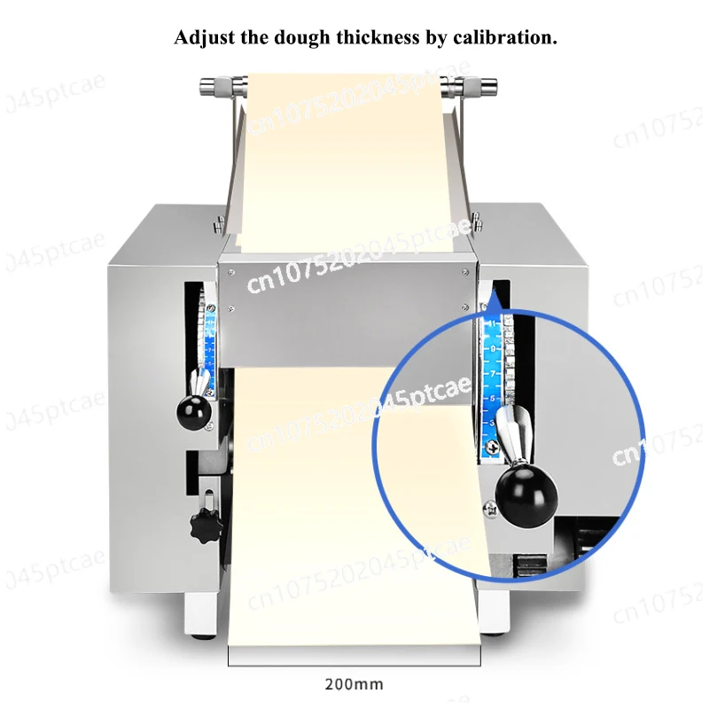 Electric Dough Press Machine, Stainless Steel Drum, Commercial Italian Noodle Dumpling, 1500W