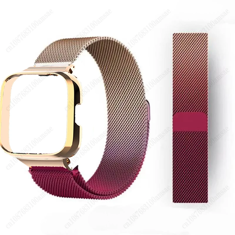 Milanese Strap For Redmi Watch 3 Active Metal Correa Stainles Steel Magnetic bracelet Watch Accessories + Stainless steel case