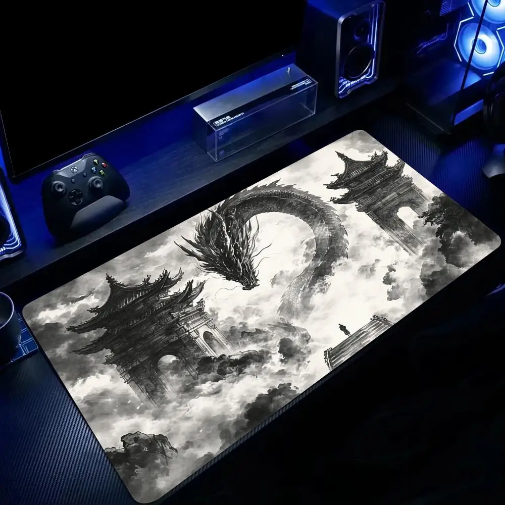 Awe-inspiring Black Dragon Mouse Pad Large Computer Office Game Table Mats Rubber Anti-slip XXL Mouse Mat HDP Long Desk Pads