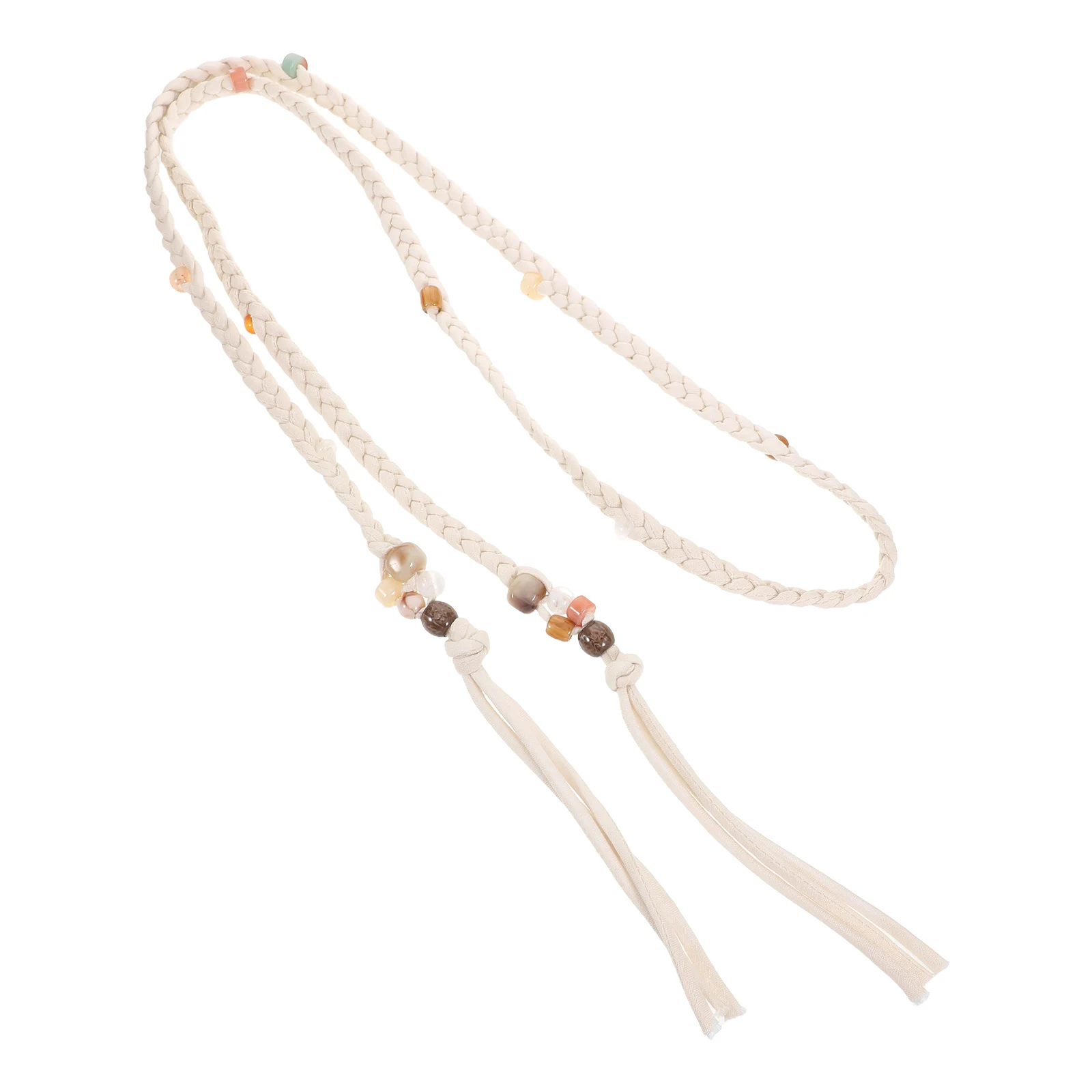 

Handmade Boho Macrame Belt Ethnic Woven Soft Cotton Rope Adjustable Waist Tie for Casual Skirts Macrame Belt Handmade Woven Rope