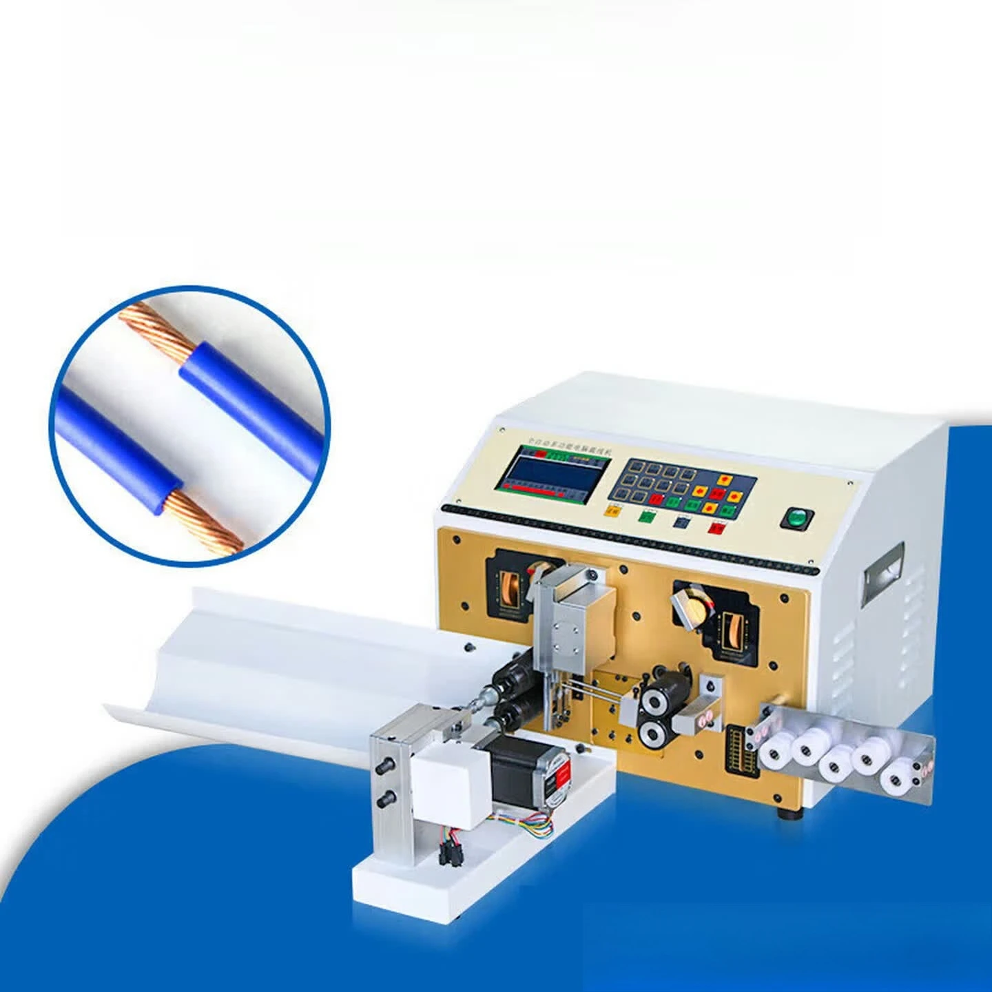 Automatic computer wire cutting, peeling and twisting machine 220 computer wire stripping machine wire and cable offline strip