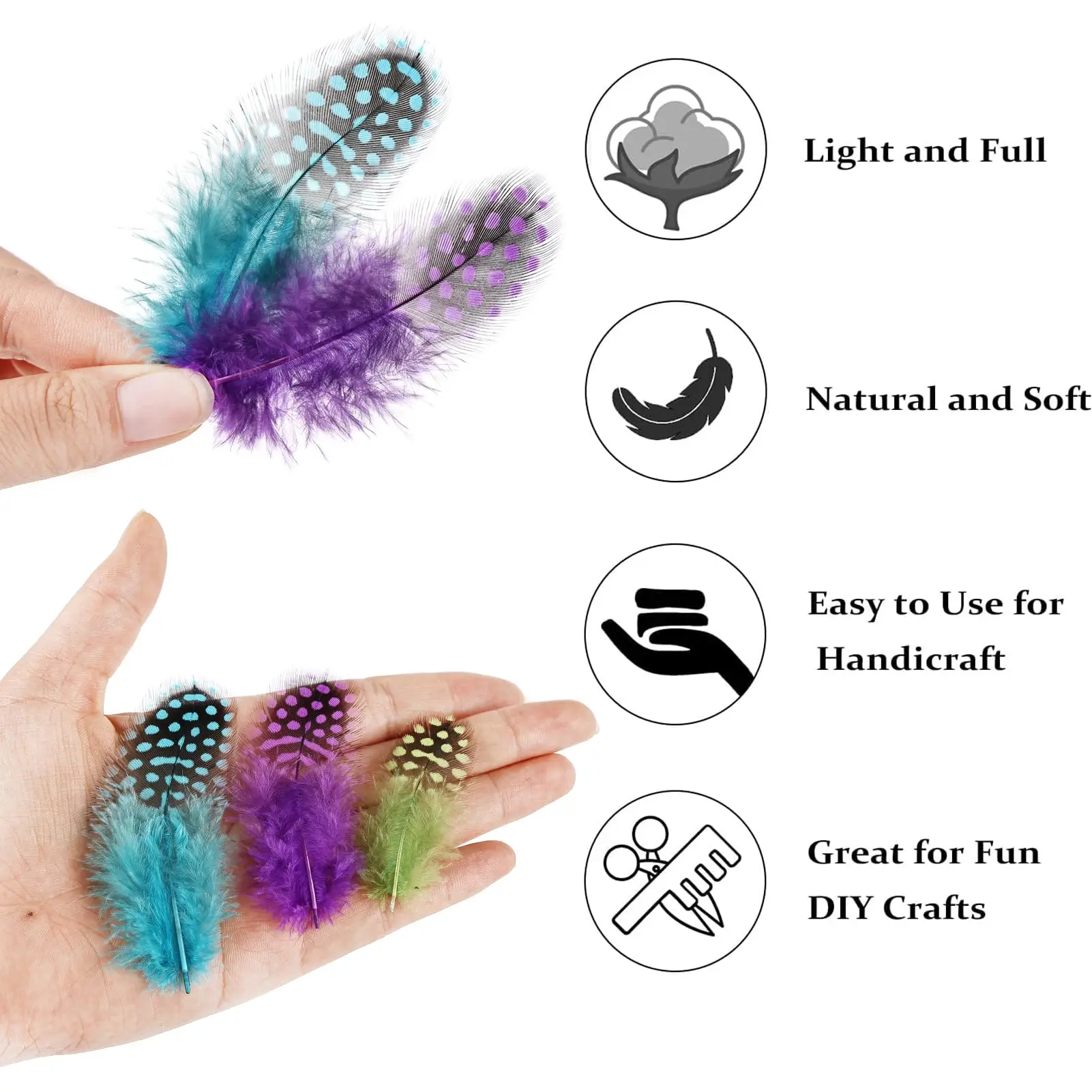 Penas de frango manchadas coloridas, 5-10cm, penas naturais em massa para artesanato diy, roupas, chapéus, joias, decoração de festa de casamento