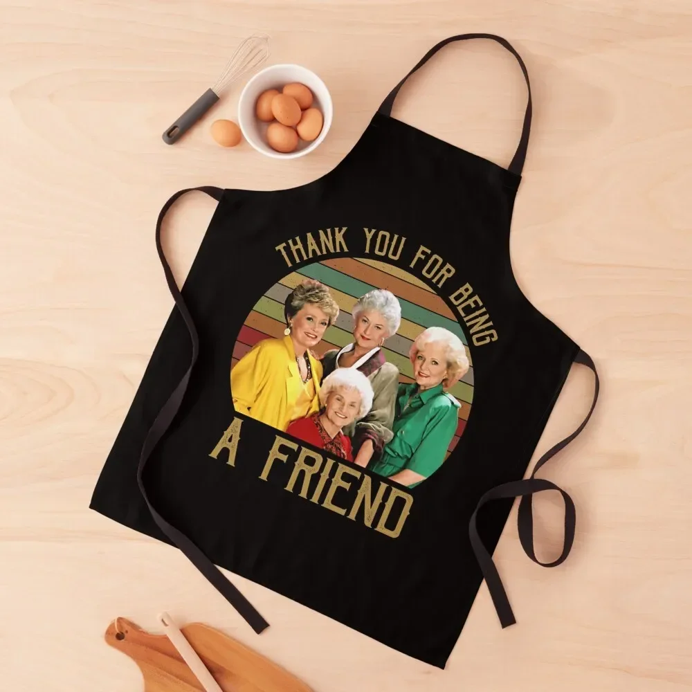 Thank You For Being A Friend Vintage Sunset Apron kindergarten teacher kitchen clothes Apron