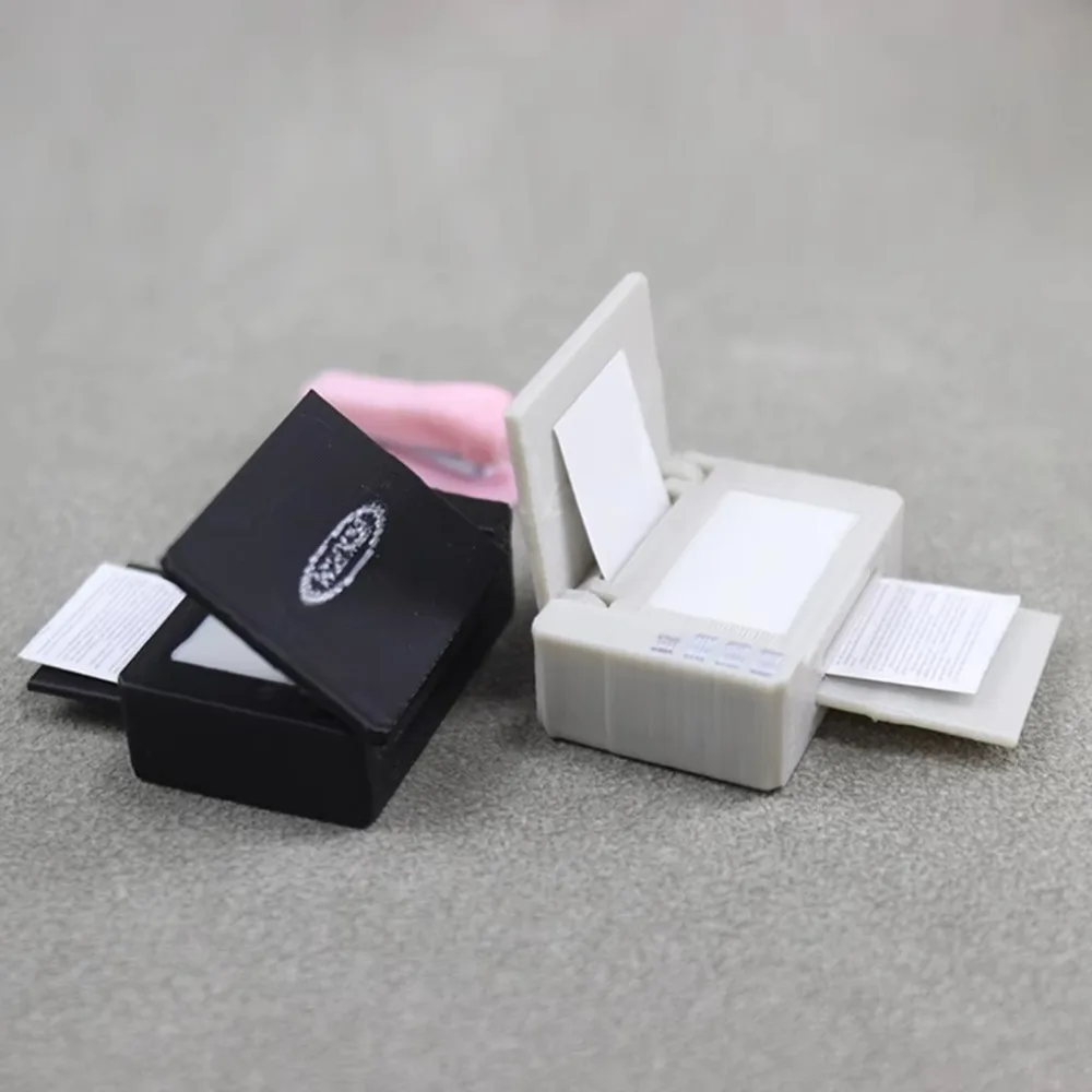 1/12 スケールドールハウスミニチュア文具誕生日ギフト BJD 人形アクセサリーオフィスシーンモデル小道具子供のおもちゃエミュレートプリンタ