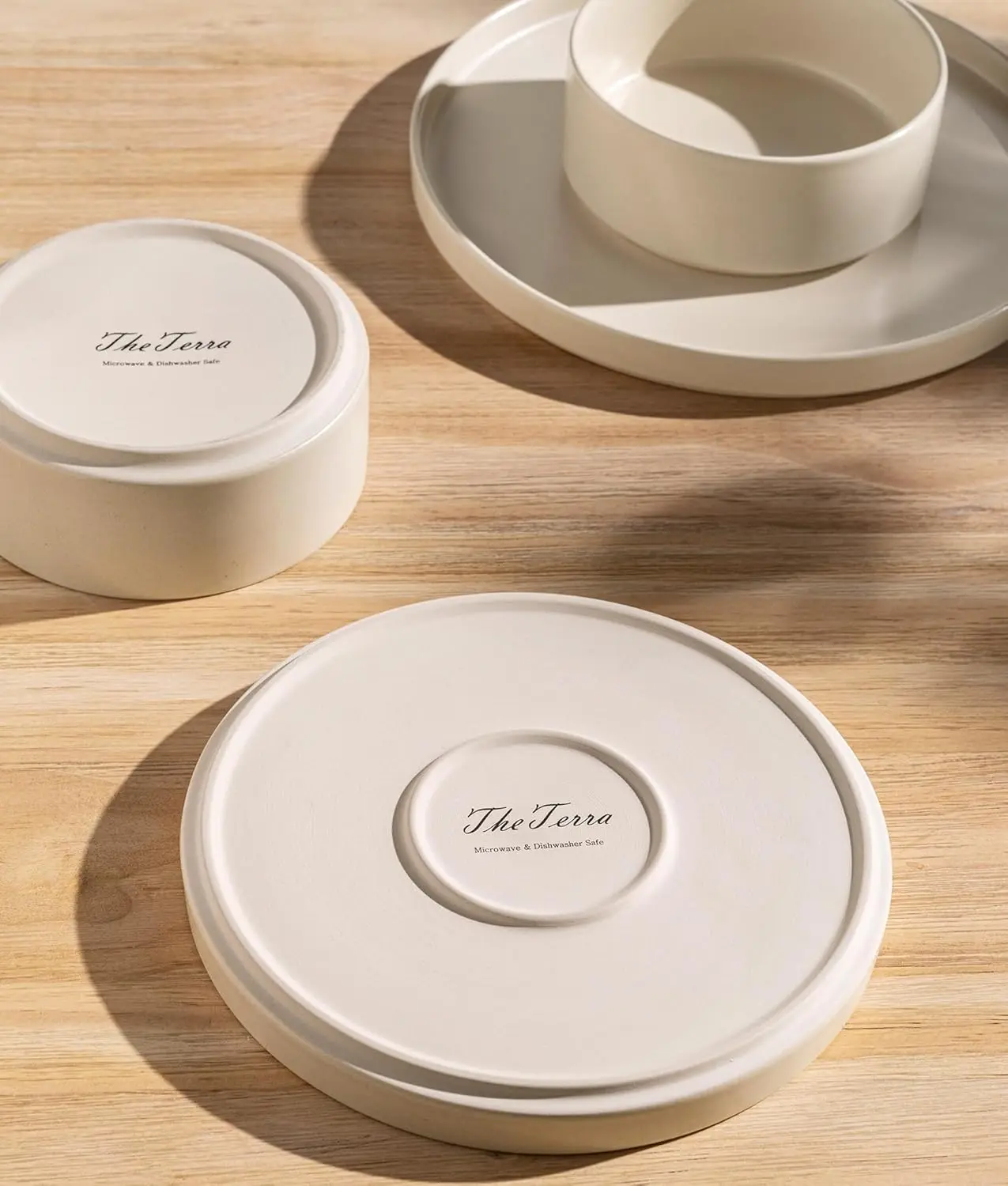 Наборы керамической посуды на 8 штук, набор тарелок и мисок ручной работы с реактивной глазурью, устойчивый к царапинам набор посуды, духовка и микро