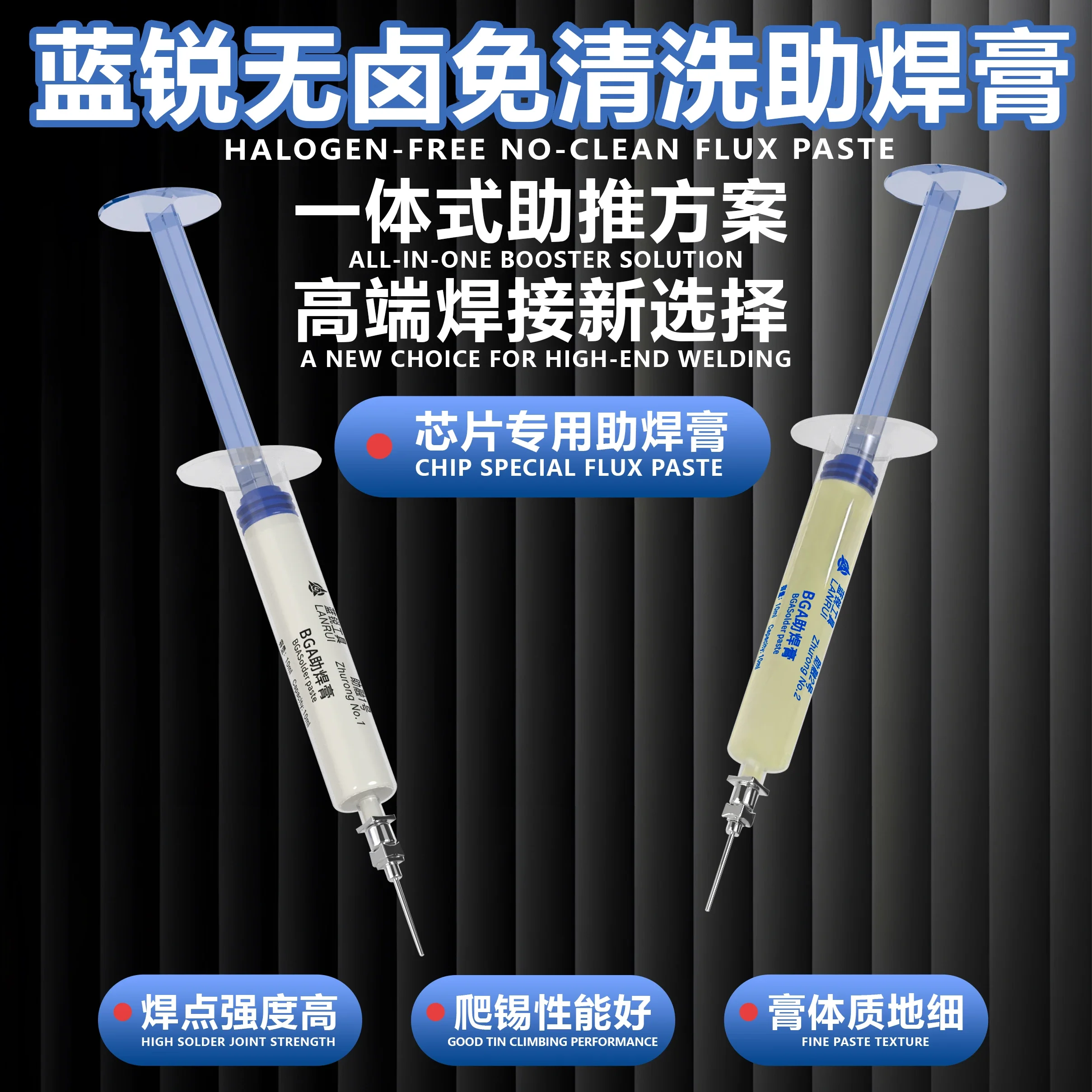 LANRUI No.1 No. 2 Electronic Soldering Flux Paste No-clean Halogen-free Low-odor Soldering Oil Low-smoke Syringe Type White
