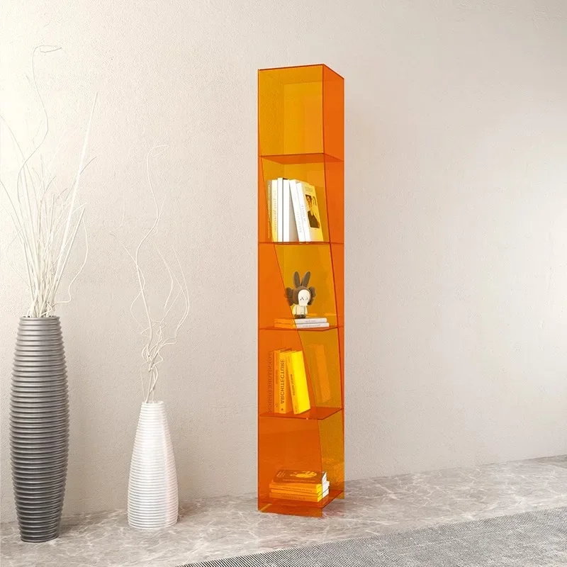 Simple Transparent Storage Shelf for Living Room Anti-Tip Design Solid Construction Durable Build No Assembly Required