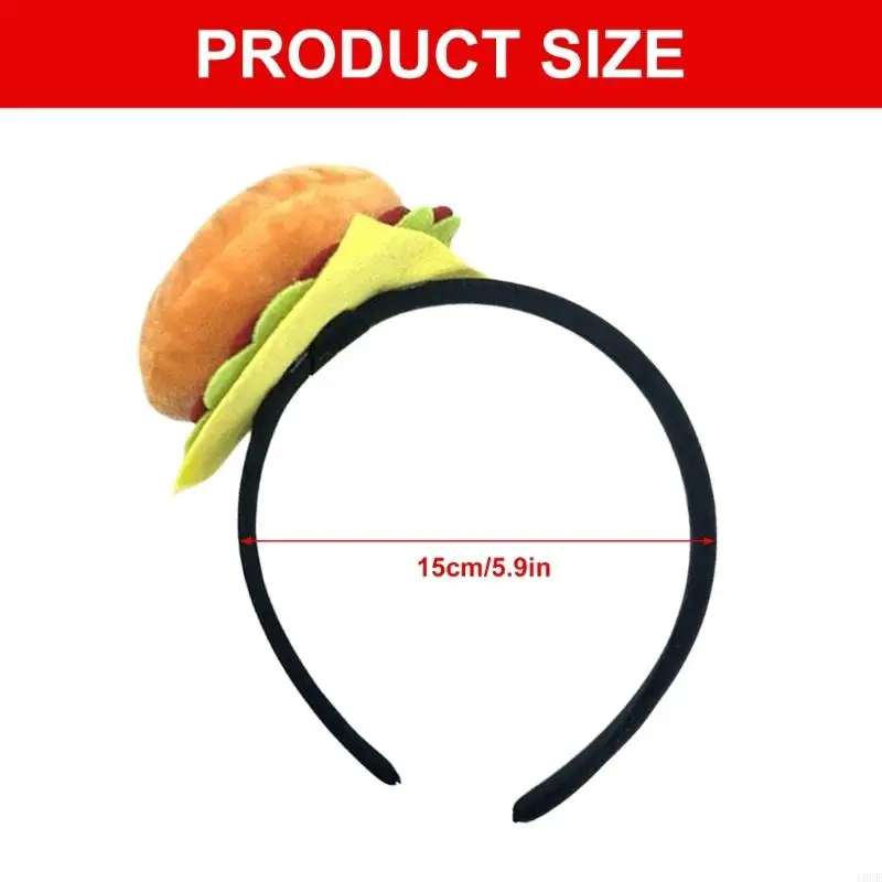 Funny Hamburger Hairhoop Roleplay Accessory Hairband with Simulation Design For Costume Event Holiday Party Dressingup  view 6