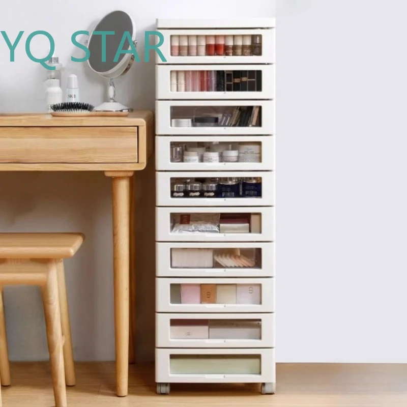 Multi-Functional Plastic Storage Drawer Organizer Box for Office Kitchen Cabinet Filing Organization Utility Cart Container