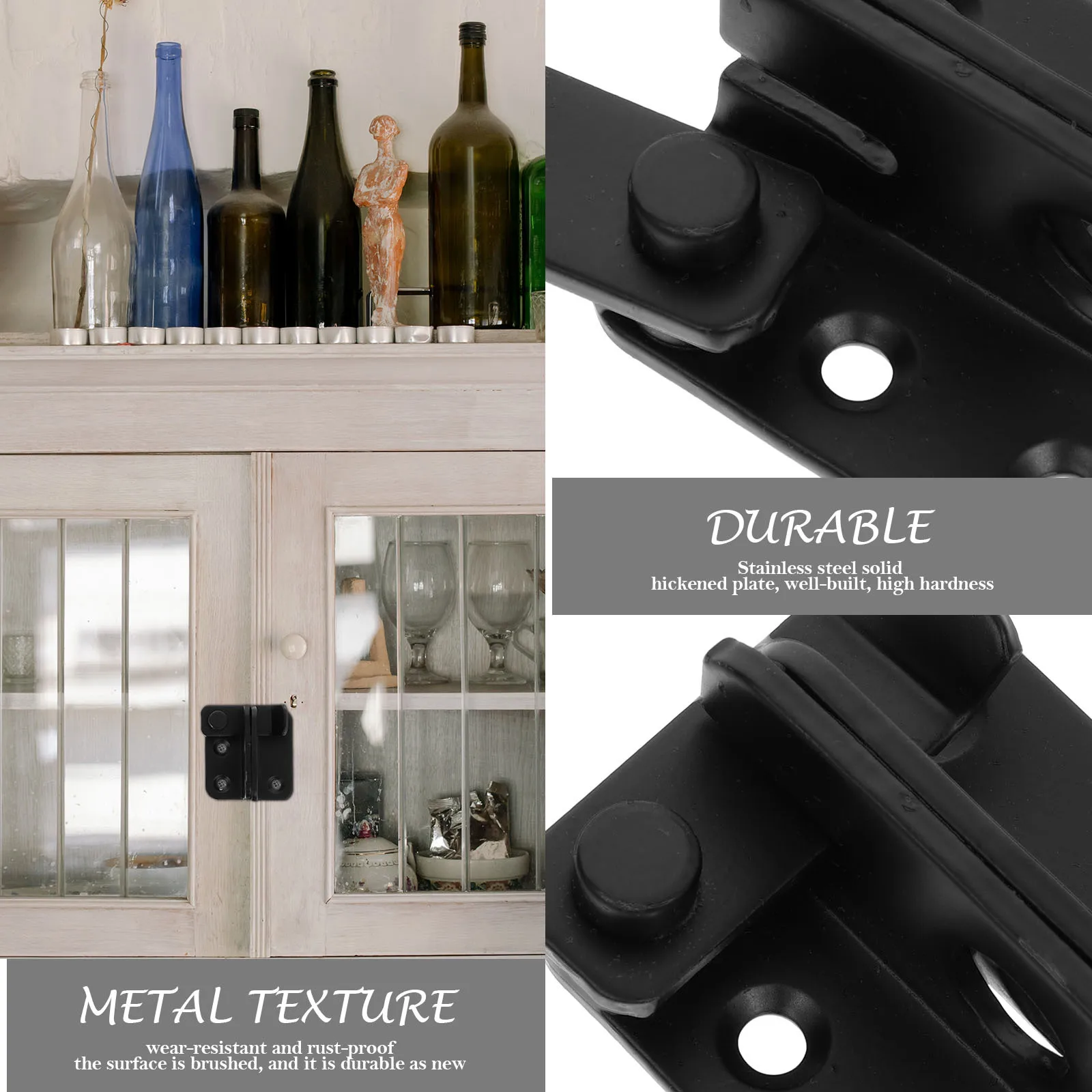 

2Pcs Strong Stainless Steel Gate Latch with Firm Installation for Door Security Privacy Lock Sliding Barn Door Catch