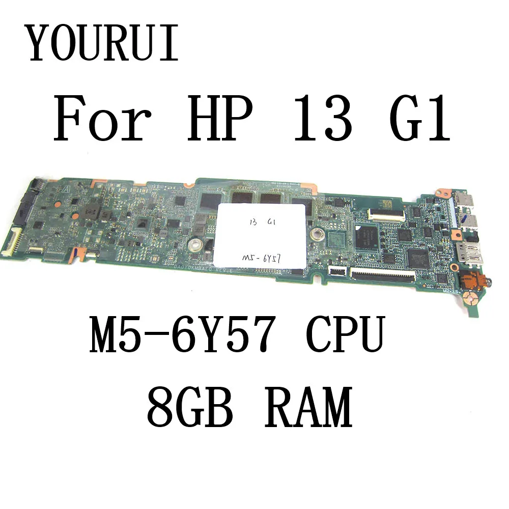 For HP Chromebook 13 G1 Laptop Motherboard with M5-6Y57 CPU and 8GB RAM DA0Y0KMBAE0 Mainboard