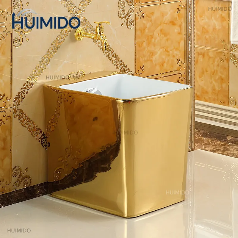 New product, golden mop pool, European ceramic mop pool, balcony, rectangular golden mop basin,