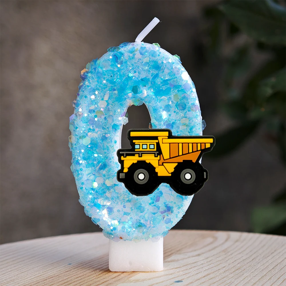 Mini Excavator Candle Engineering Candles for Birthday Cake Topper Construction Theme Party Decorations Boys Gift