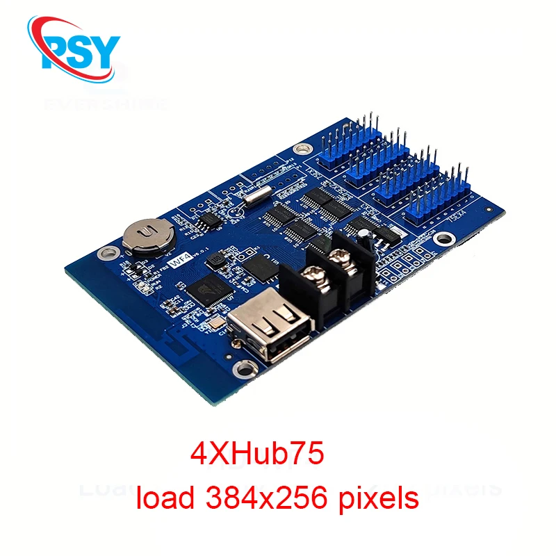 

Huidu WF4 4xHub75 Интерфейс Светодиодный одноцветный контроллер с поддержкой Wi-Fi USB-дисплей карты управления с нагрузкой 384x256 пикселей