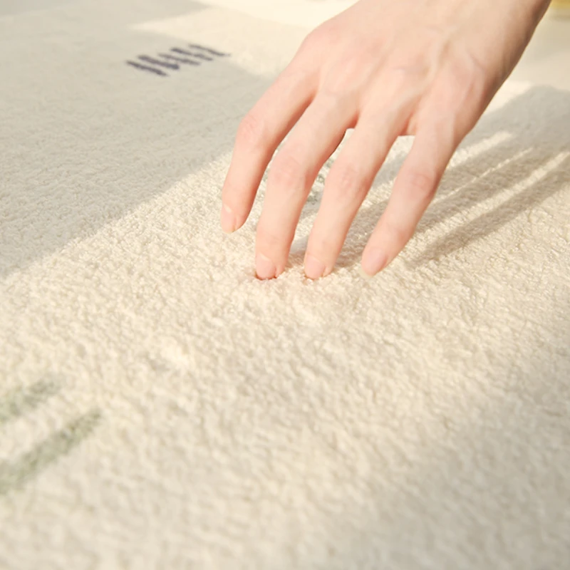 Cream Style Rugs for Bedroom Thick Anti-slip Cloakroom Floor Mat Large Area Living Room Decoration Carpet Fluffy Soft Lounge Rug