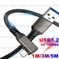 USB3.2 Gen2 10Gbps Cable Type A to USB C 3.2 Data SSD Hard Disk Cable 60W QC 3.0 Fast Charging For Galaxy Google Android Carplay