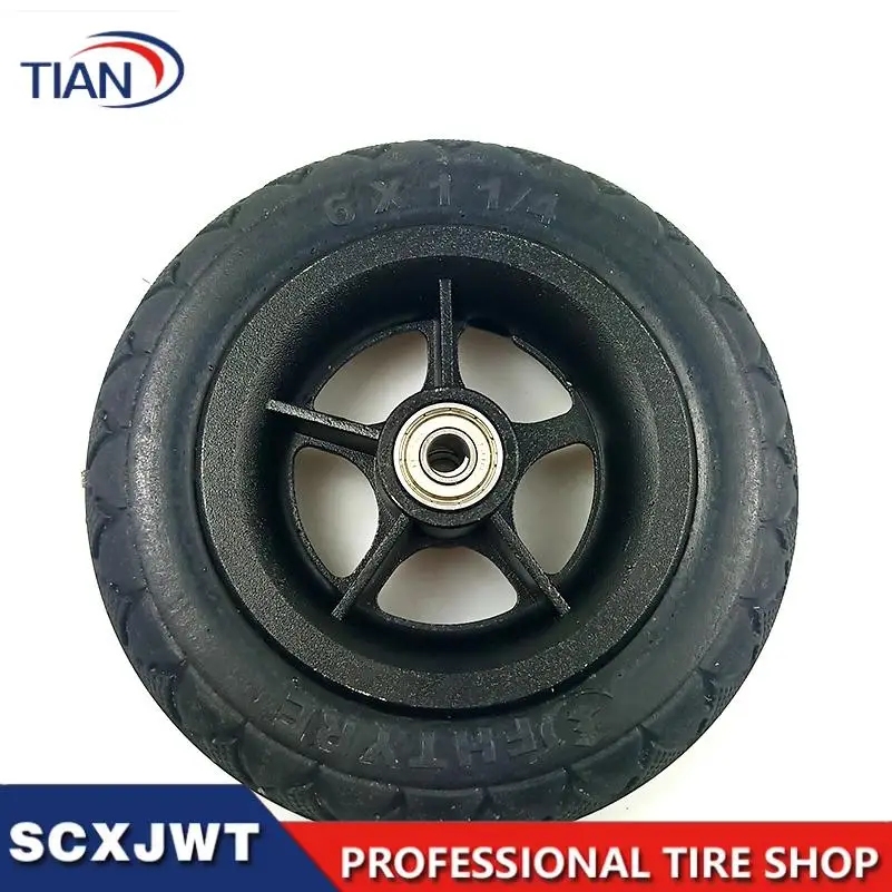 NEW selling 6X1 1/4 solid tire suitable for folding bicycles mini surfing electric scooter accessories