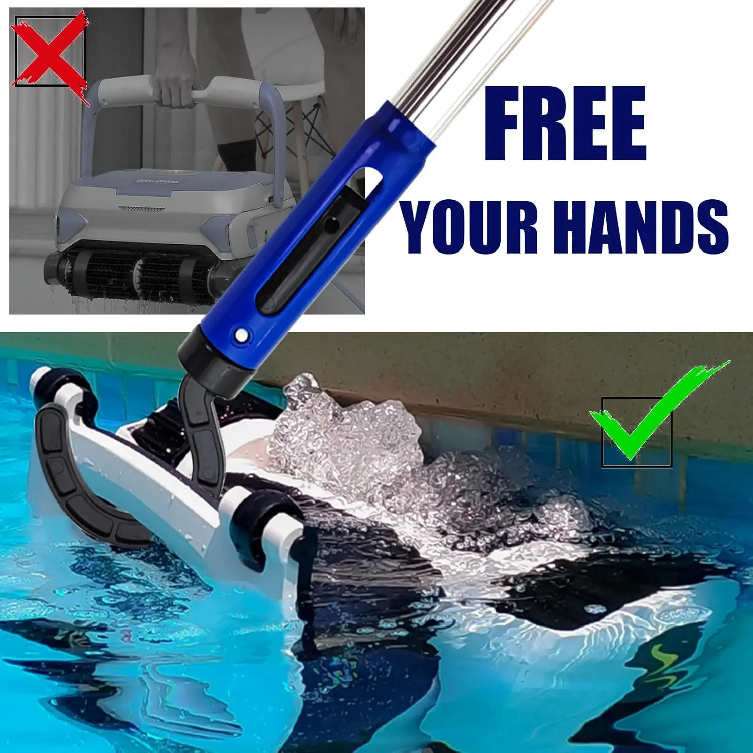 2 Stück Haken für Roboter-Poolreiniger, Universeller Teleskopstangen-Haken für Poolreinigungsroboter, Haken für Poolstange, Poolreiniger-Zubehör – Detail 5