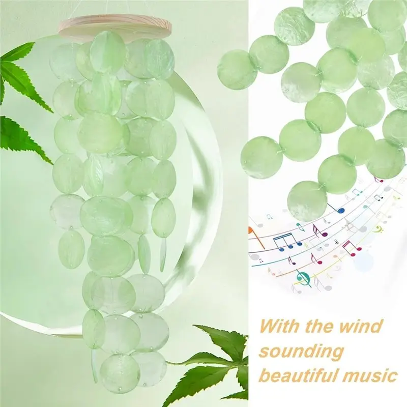 B23B Wind Chime For Outside - Shells Windchime Coastal Style Decor For Indoor/Outdoor, Garden Decor, Great Gift For Women