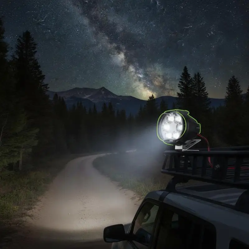 2PCS Waterproof 6 LED Motorcycle Headlights Super Bright Spot Work Lights for ATV UTV Night Exploration