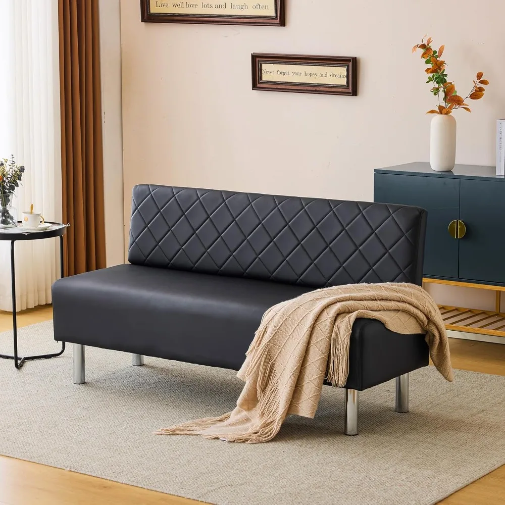 مقعد غرفة الانتظار مع ظهر، كرسي ضيوف مكتب مقاس 58.6 بوصة، مقاعد استقبال منجدة، أثاث الردهة لصالون التجميل