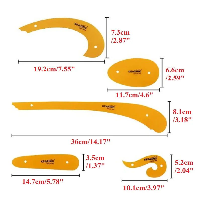 Underwear French Curve Ruler Pattern Making Ruler Kit for Tailors Designers Geometric Template  Art Painting Tool 1305S