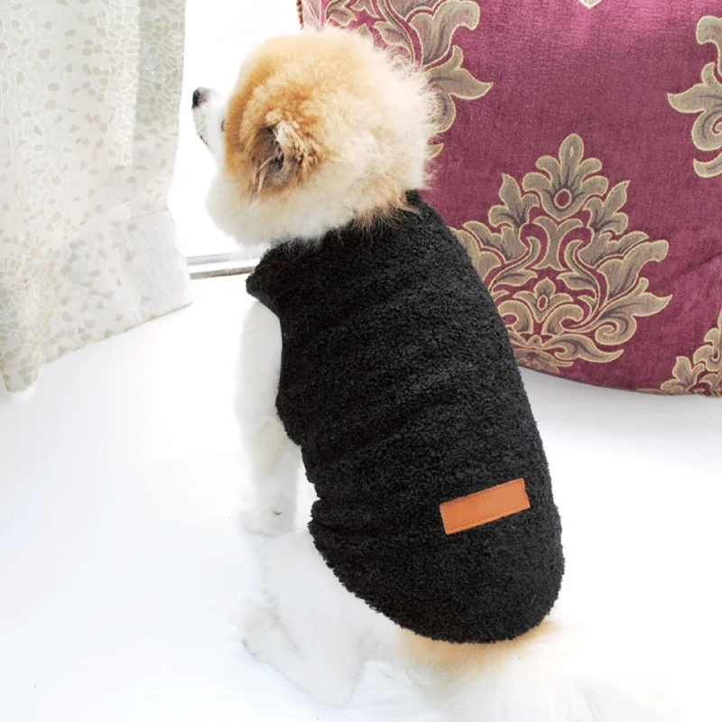 Pet Clothes Autumn Winter Warm Fleece Puppy Sweater Outfit Small Dogs Cats Chihuahua French Bulldog Jacket Vest Coat Costumes ﻿