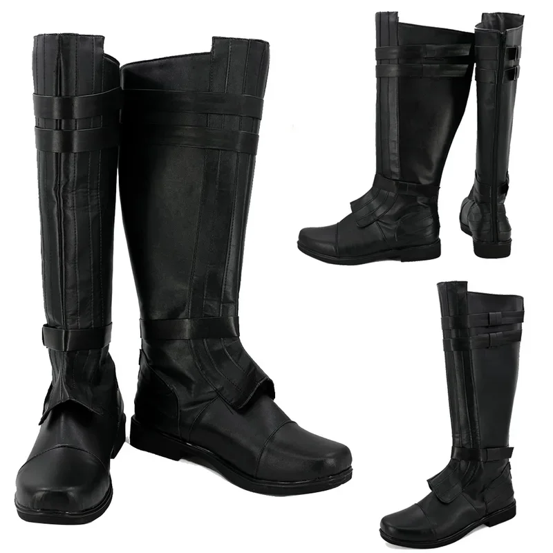 

Knight Anakin Cosplay Fantasy Shoes Black Boots Movie Space Battle Disguise Costume Accessories Men Roleplay Fantasia Footwear