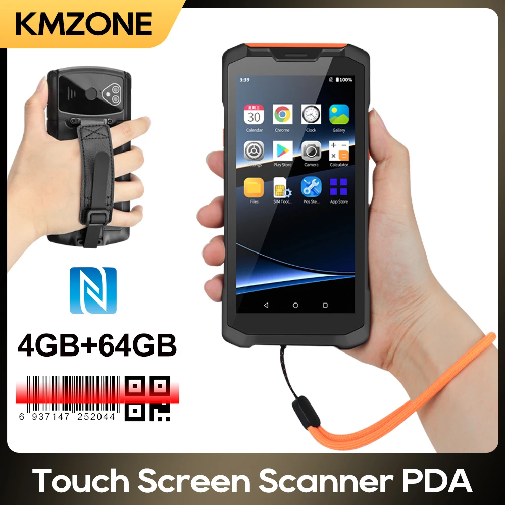 Android 12/11 портативный телефон с экраном и сканером штрих-кода 1D/2D считыватель QR-кода 4G WiFi Bluetooth