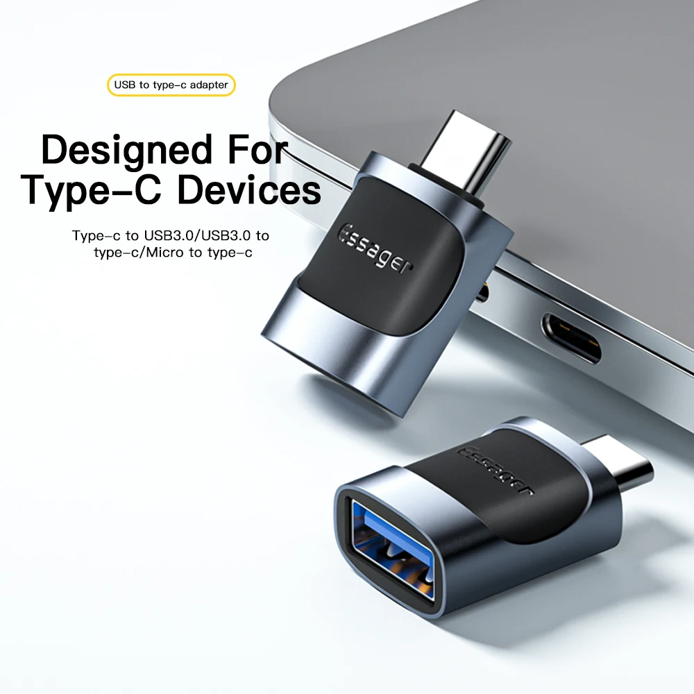 Essager OTG Type-C USB 3.0 Adapter USB C Male To Micro USB Female Converter For Macbook Xiaomi Samsung S20 USBC OTG Connector