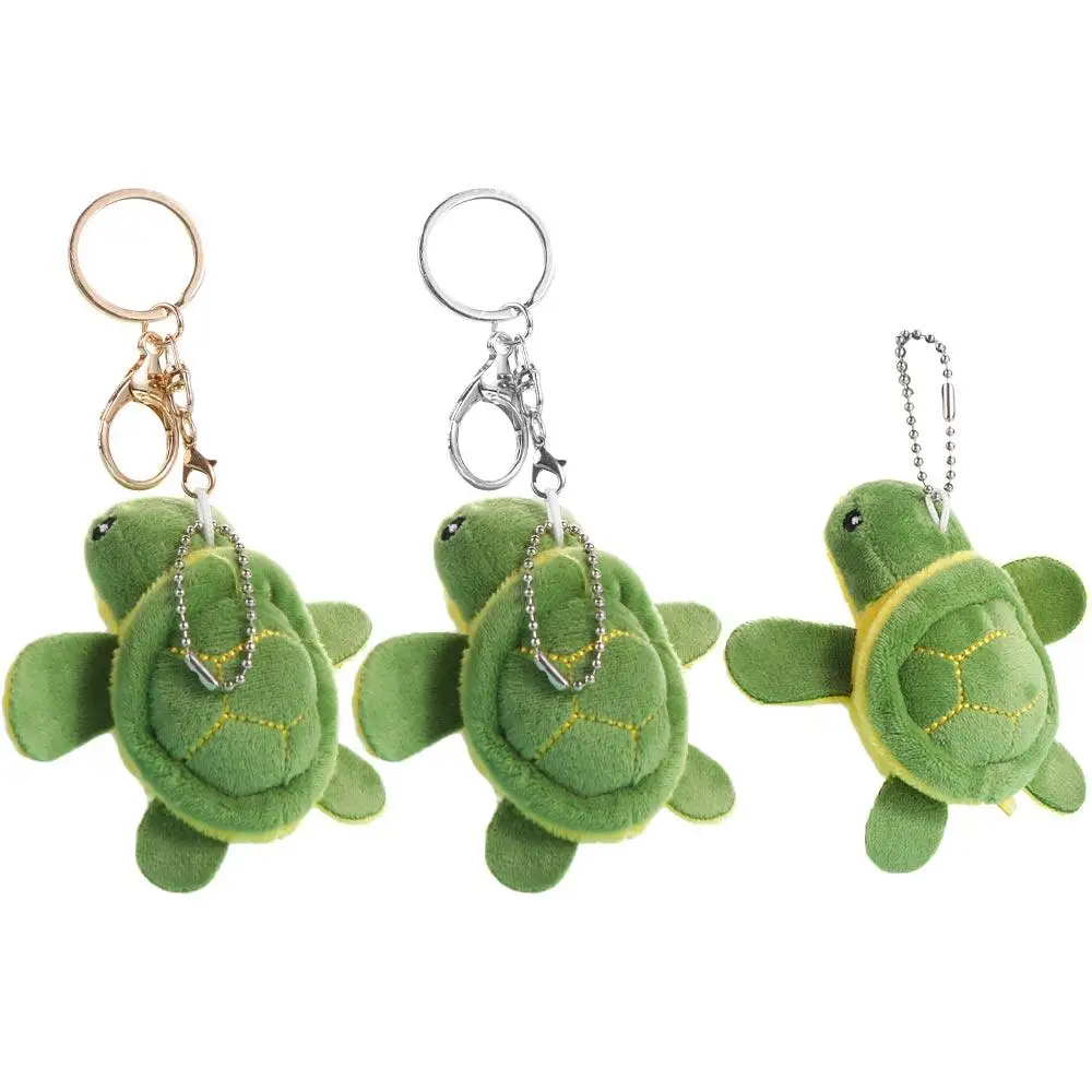 PP cotton Turtle Plush Pendant Cartoon Turtle Metal Buckle Turtle Plush Keychains Cute Soft Turtle Plush Keyring Children Gifts