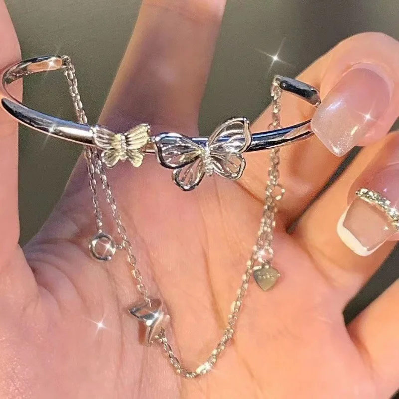 Bracelet de tempérament artistique doux personnalisé, réglable, mignon, avec nœud pour femmes, manchette, de luxe