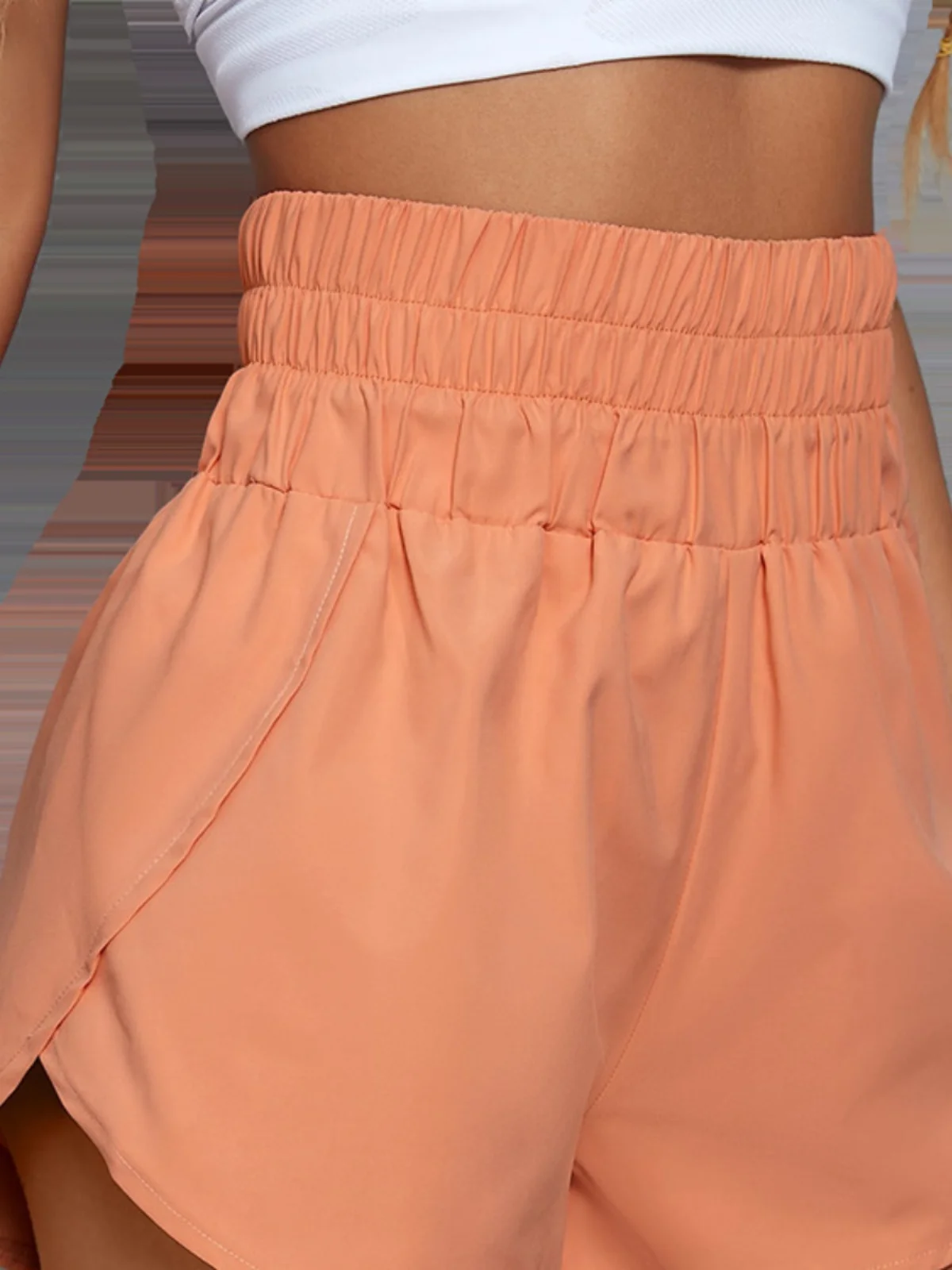 Ors casual sportivi elastici larghi a vita alta per donna gamba dritta cinque pollici lunghi colore puro giovanile e vitale