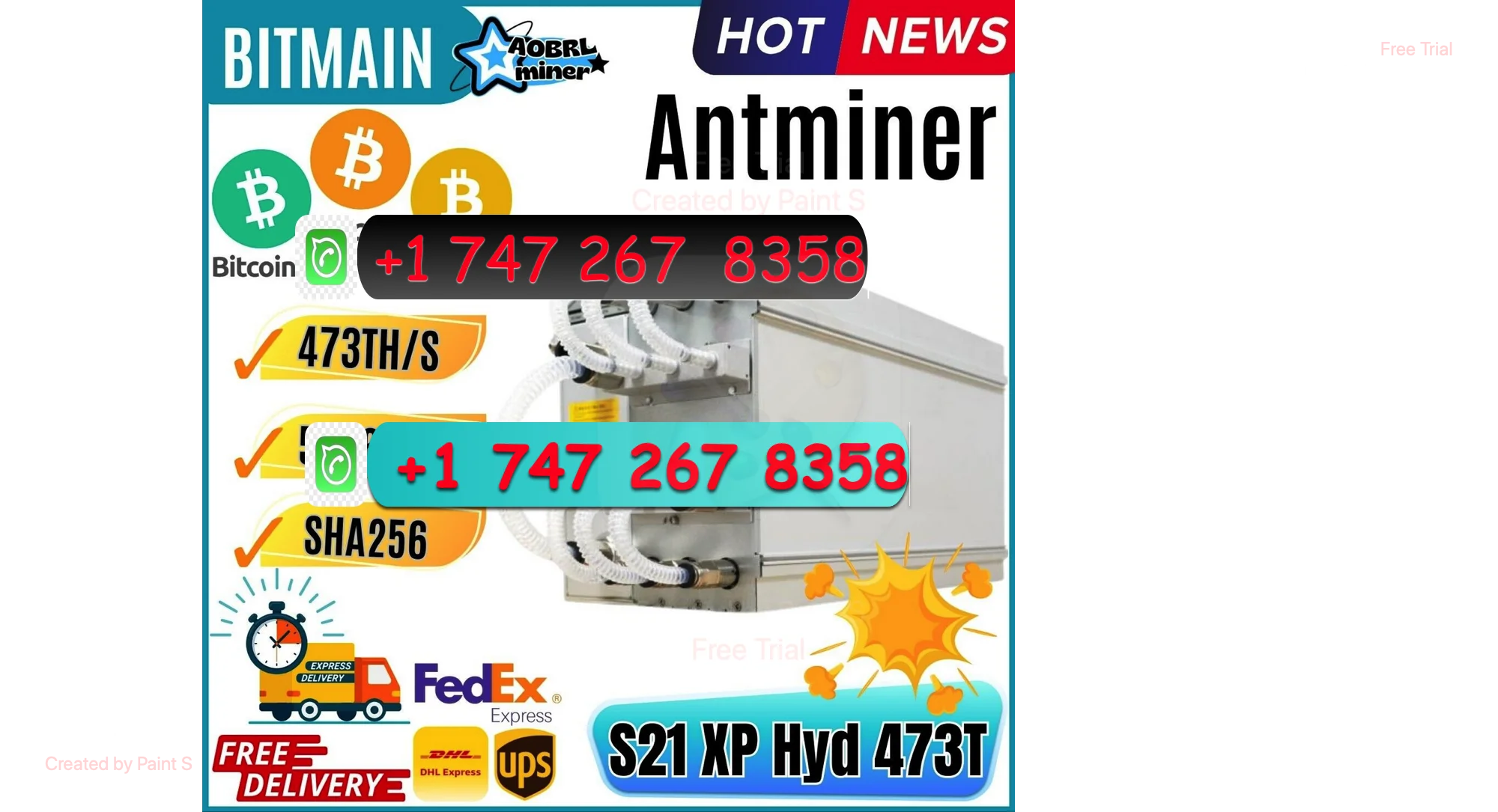 H. 배송 준비 완료 4개 구매 시 2개 무료 제공 새로운 Bitmain Antminer S21 XP Hyd 473T BTC Miner