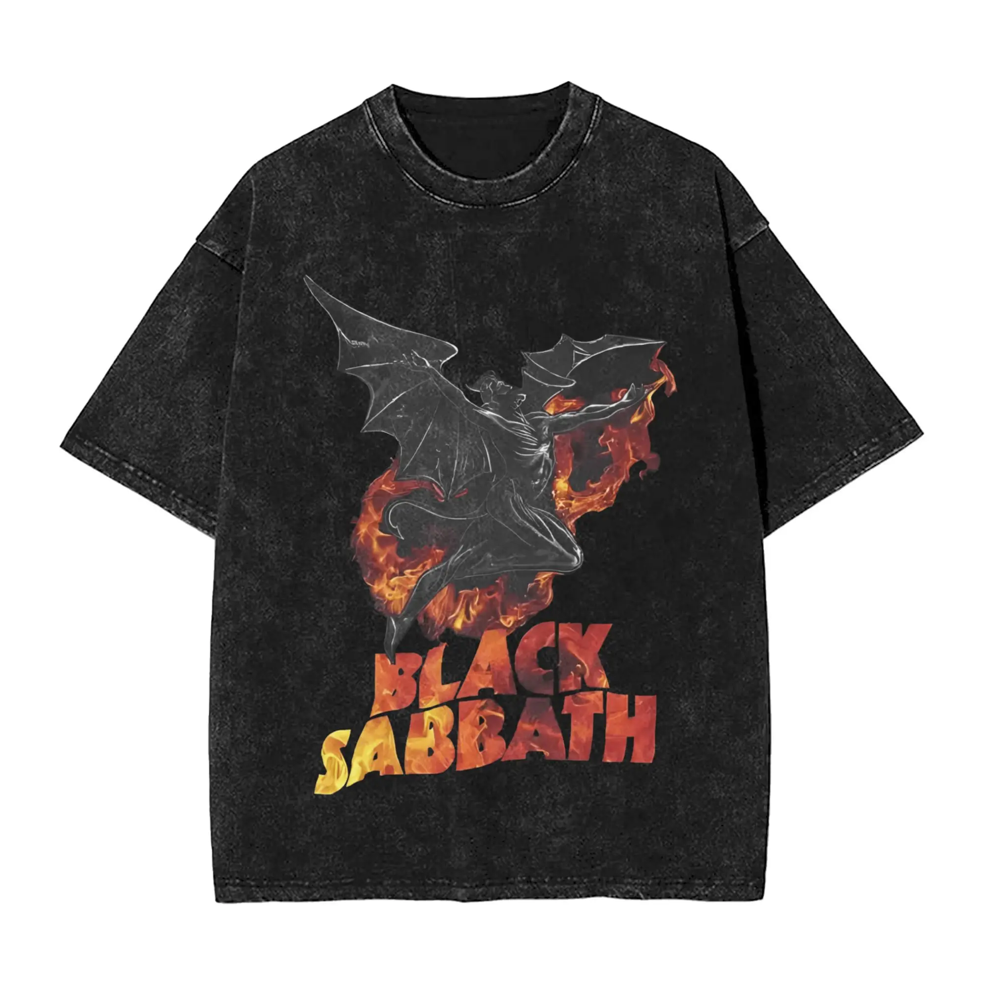 

Черная футболка Sabbath Band, летние футболки в стиле ретро Y2K, повседневная футболка в стиле хип-хоп для мужчин, топы с короткими рукавами и узором