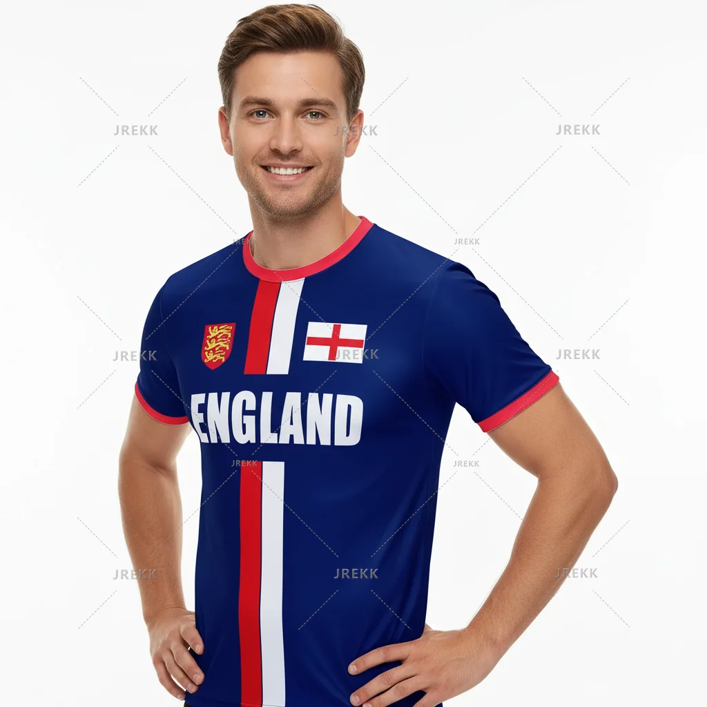 England Football Jersey Men's Sports T-shirts Maillot Football Oversized Quick Dry Tops Unisex Casual Tees Tops Y2k Mens Gifts