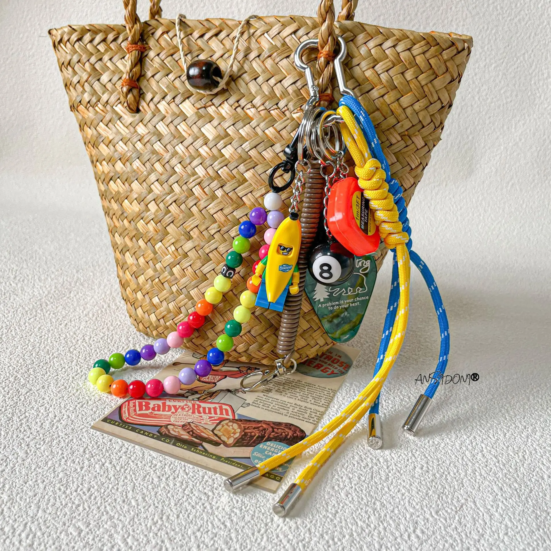 جديد الإبداعية الرياضة على ظهره المفاتيح تعادل الرياح البيسبول الأزياء قلادة الصيف الحبل حقيبة قلادة جديد اللياقة البدنية الرجال والنساء