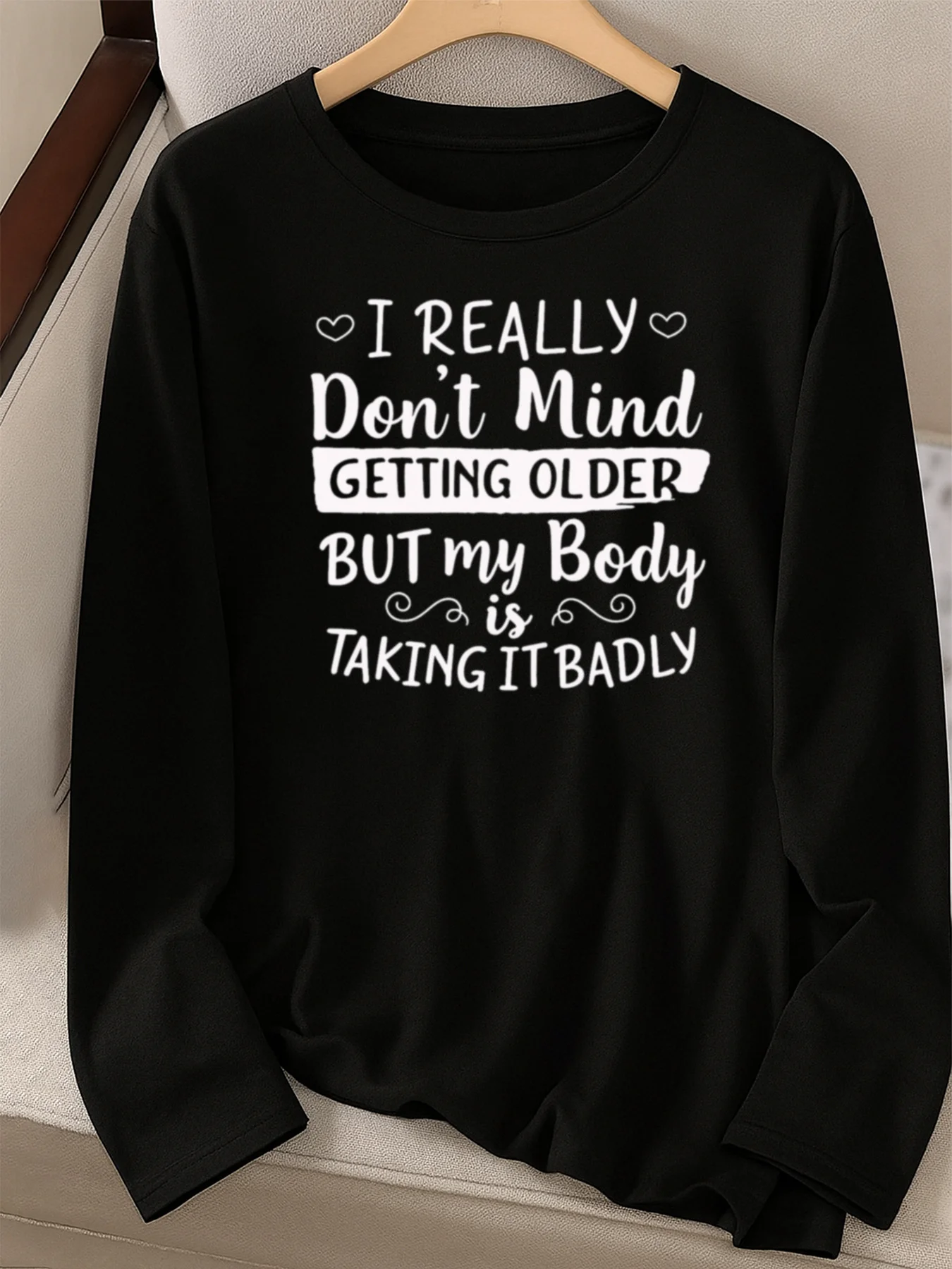 Motivational Quotes Long Sleeved T-shirt Fashionable Style Women's Clothing 90s Graphic Vintage T Shirt Round Neck Tees Tops