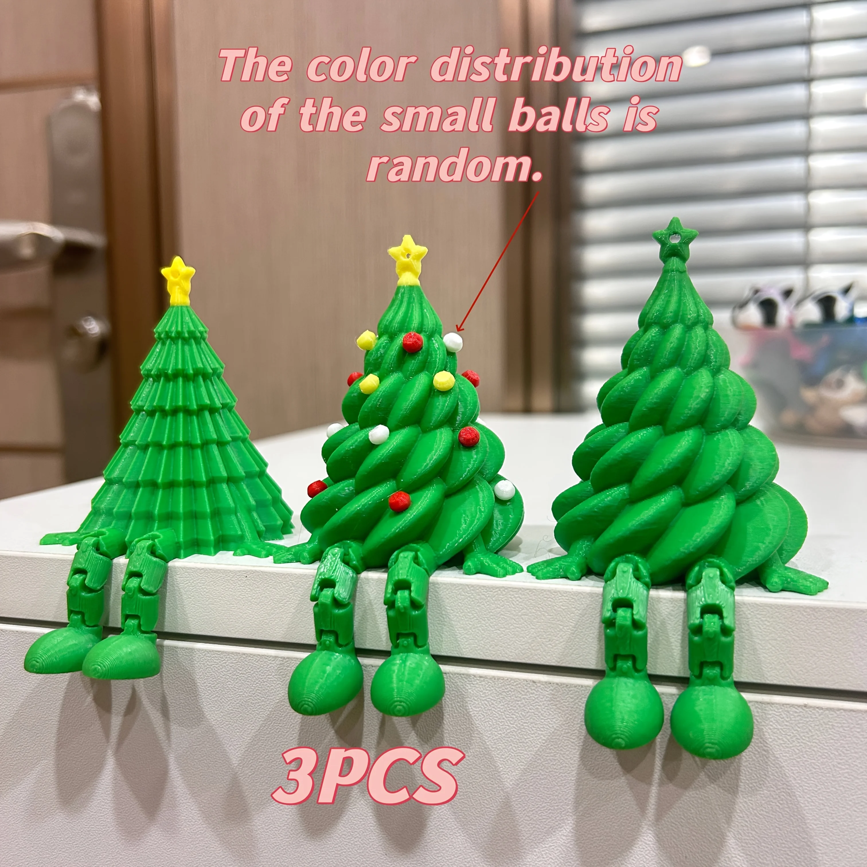 3D-gedruckte Weihnachtsbaumfiguren, bewegliche Weihnachtsdekoration mit mehreren Gelenken, Navidad, Wohnaccessoires, Kindergeschenke, Wohnzimmerdekoration