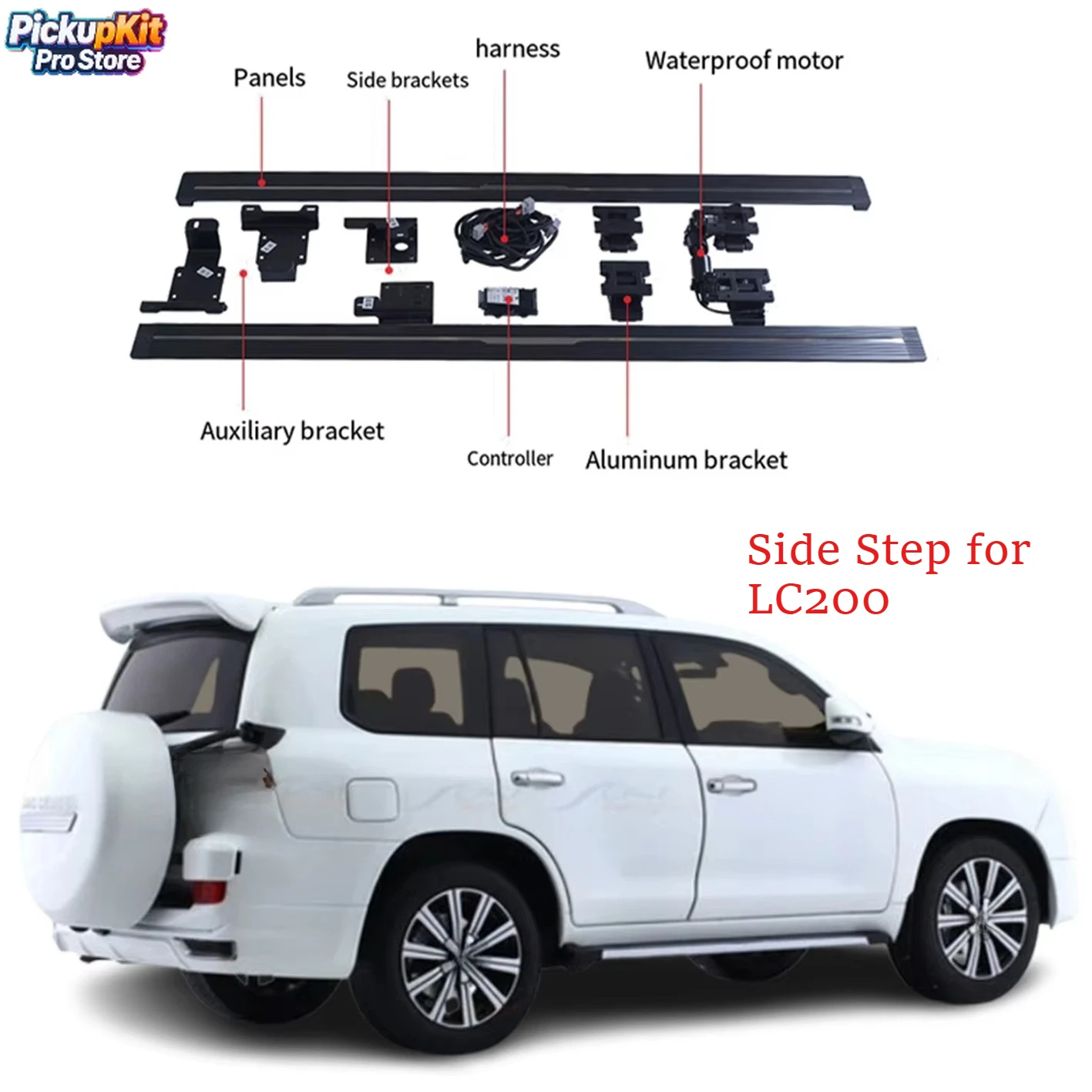 

Automatic Electric Power Side Step Running Board for LC200 With Side Skirts