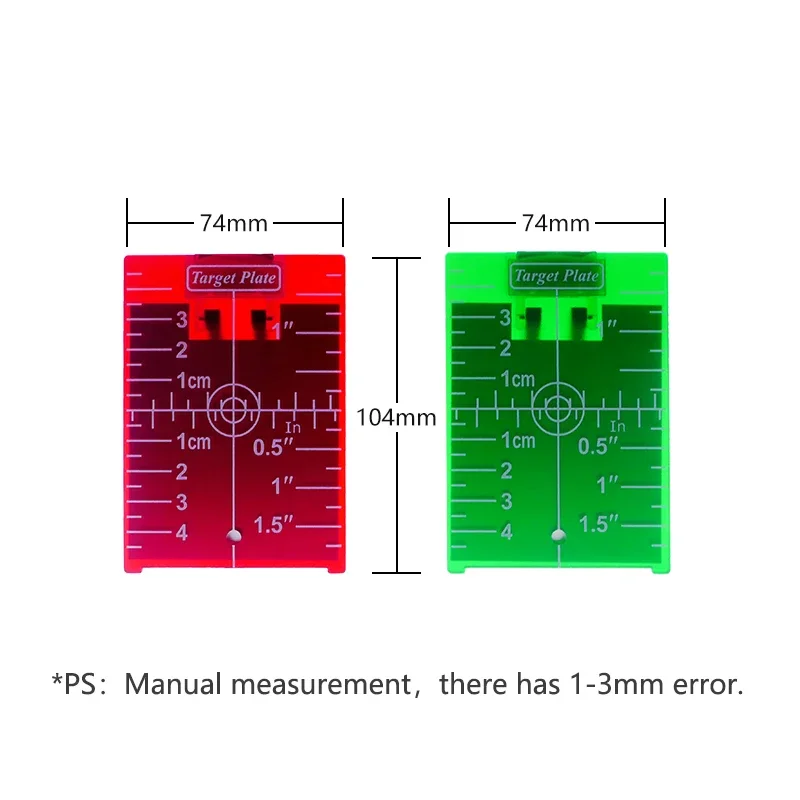 Line Laser Target Plate Card for Red/Green  Beam Vertical/Horizontal  Magnetic Leveling Board Power Tool